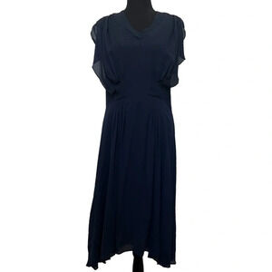 Comptoir Des Cotonniers 100% Silk Dress Navy Blue Size 38 (French)